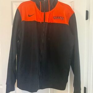 Nike Men's Black and Orange Varsity Jacket